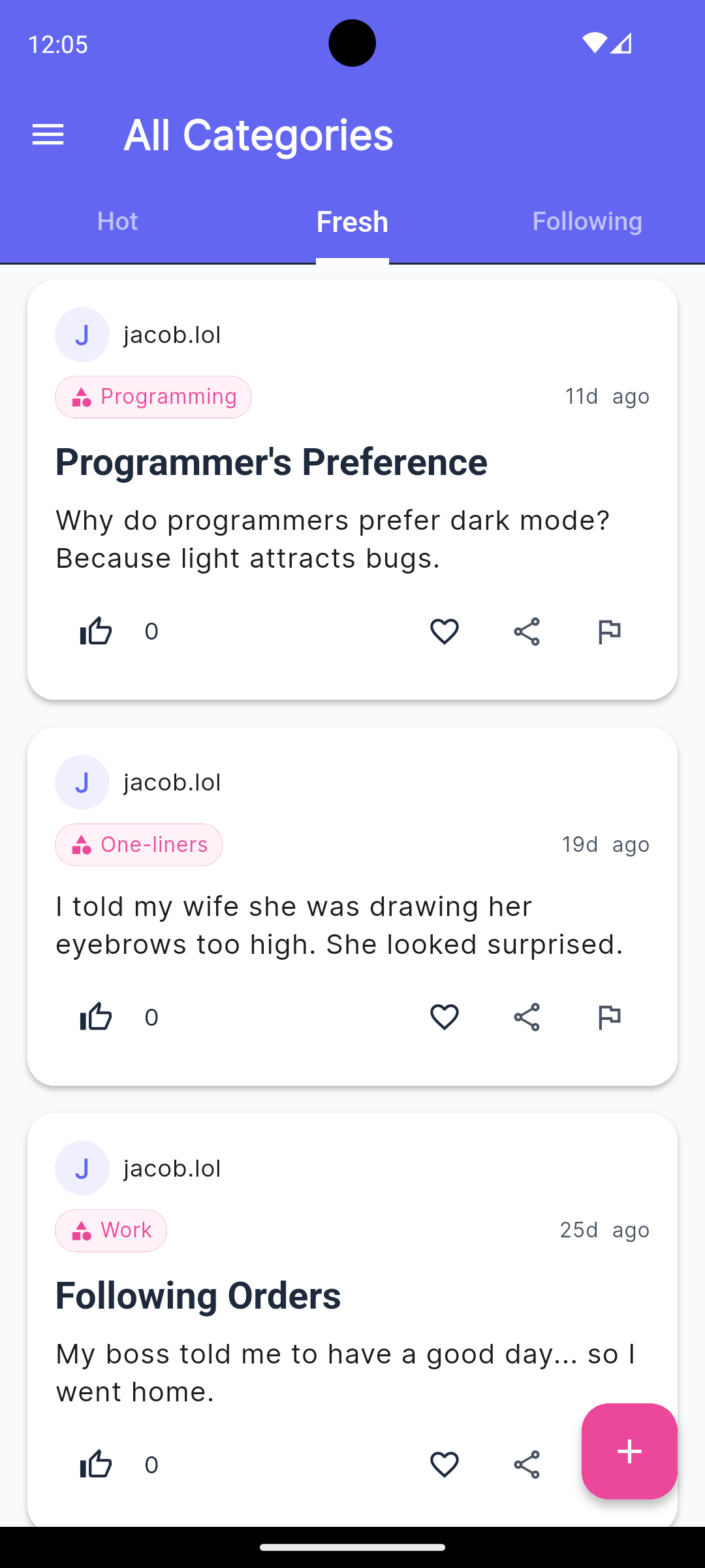 Feed Screen